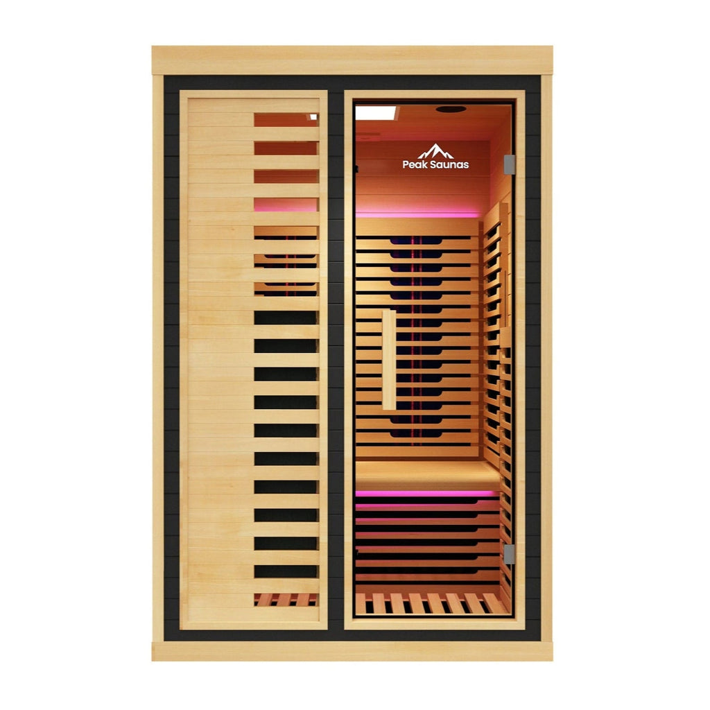 Peak Saunas Everest 2-Person Full Spectrum Infrared Sauna with XL Medical-Grade Red Light Therapy & Smart WiFi App Control