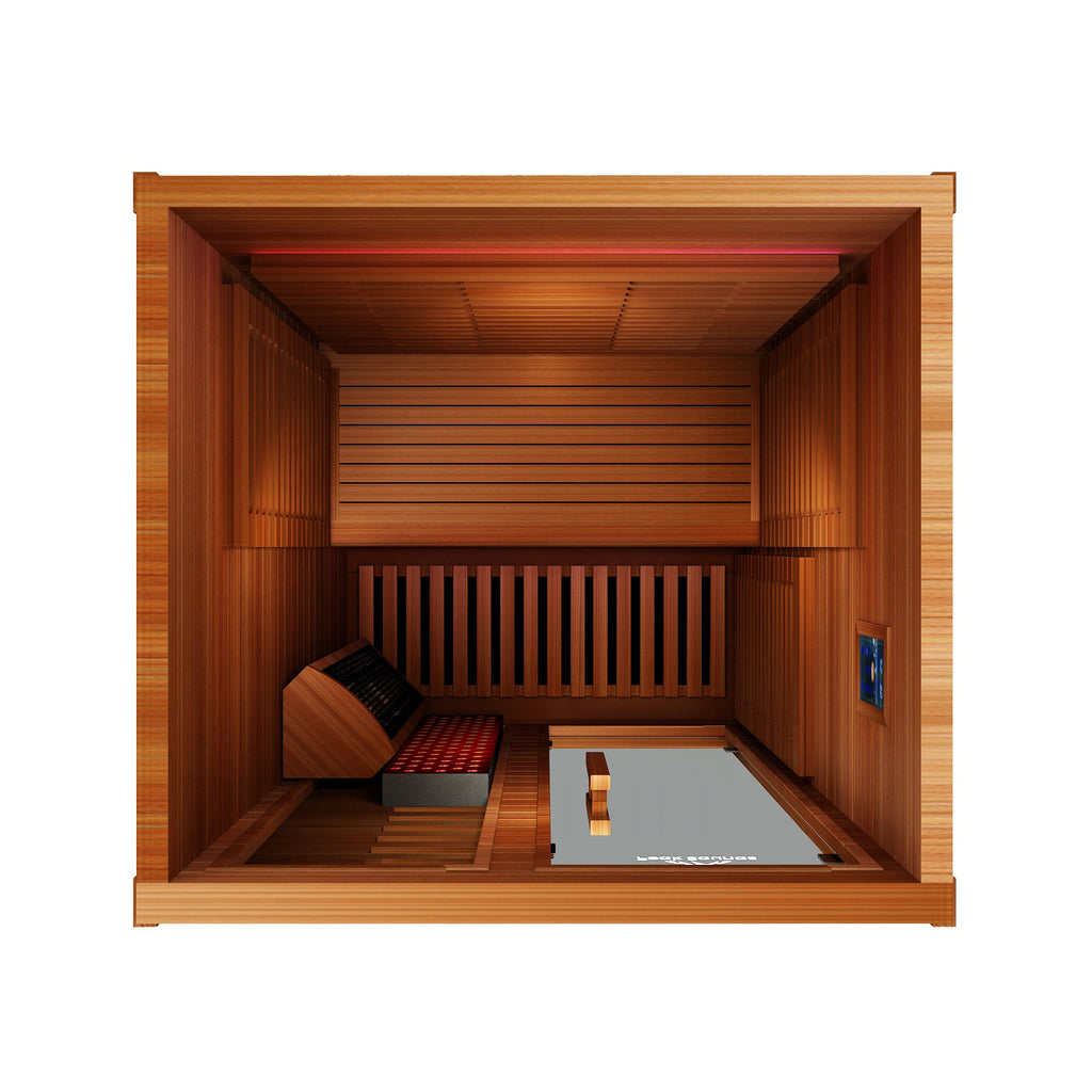 Peak Saunas Fuji 2-Person Full Spectrum Infrared Sauna with XL Medical-Grade Red Light Therapy & Smart WiFi App Control