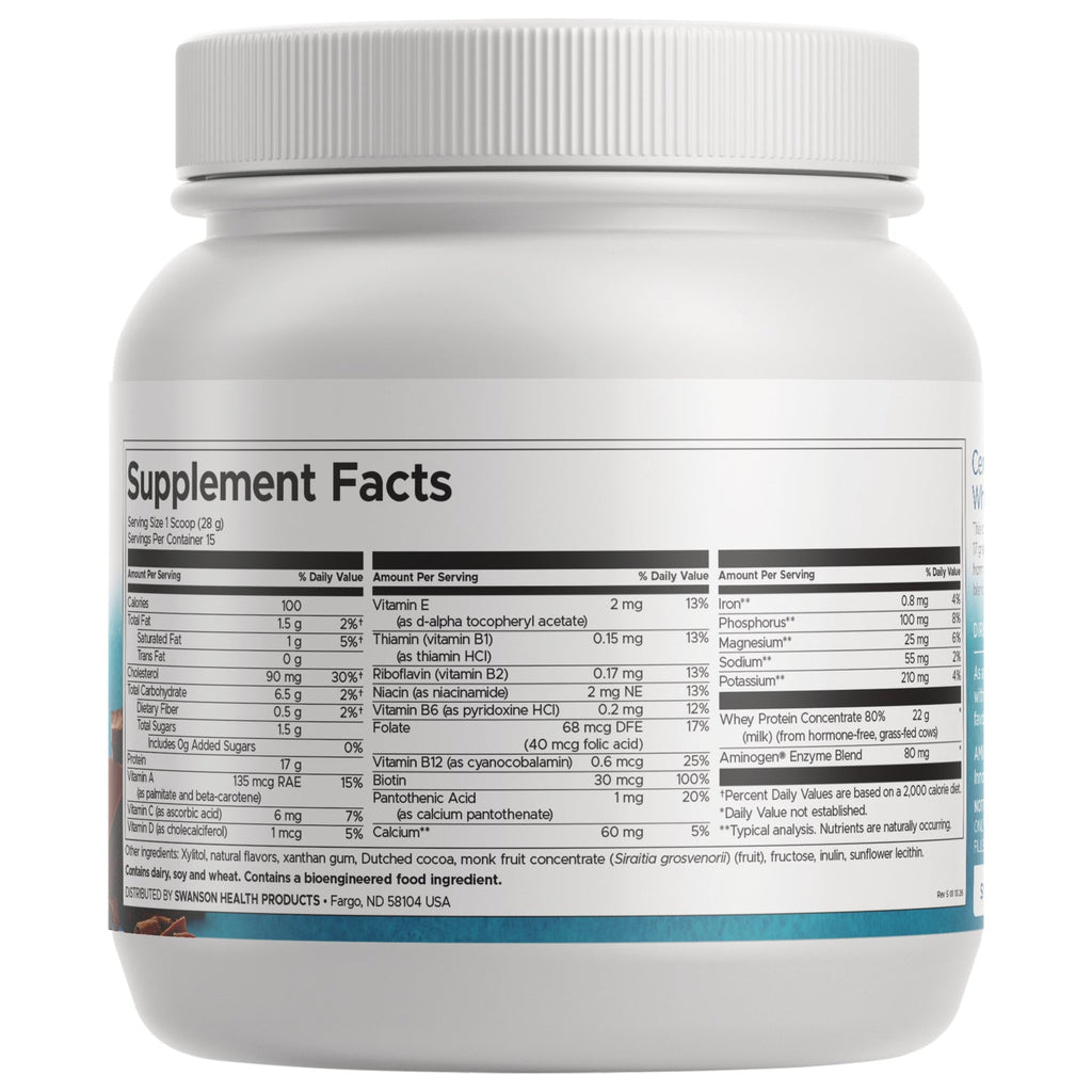Certified rBGH-Free Grass-Fed Whey Protein Powder- Chocolate