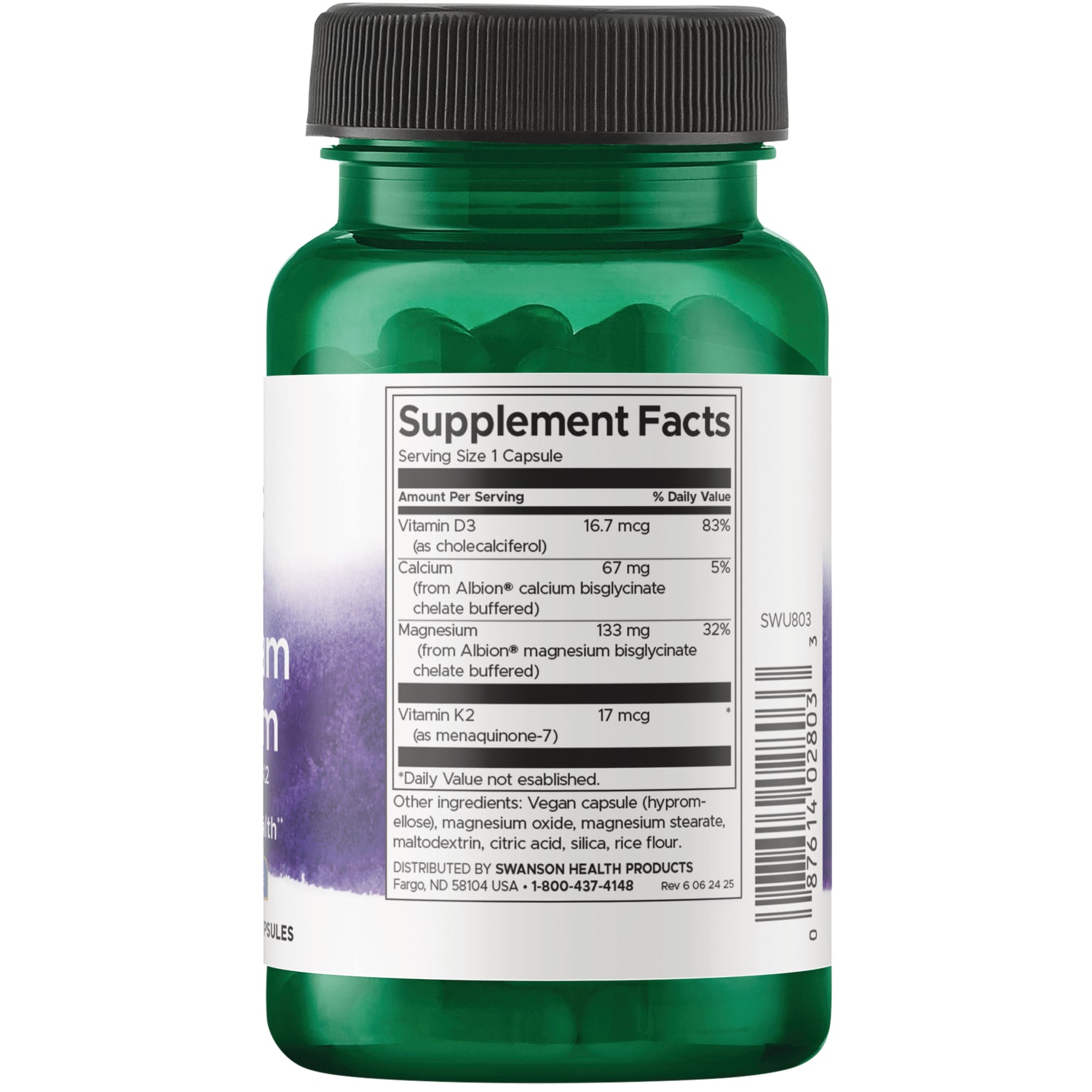 Albion Magnesium & Calcium with Vitamins D3 & K2