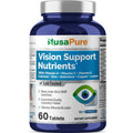 NusaPure Vision Support Nutrients with Vitamin A, C, E, Calcium, Zinc, Selenium, Copper, Lutein 60 Tablets Non-GMO Dietary Supplement