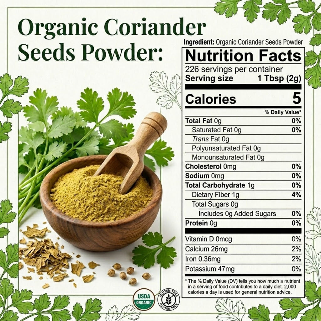 Organic Coriander Powder – USDA Certified Organic Ground Coriander Seeds