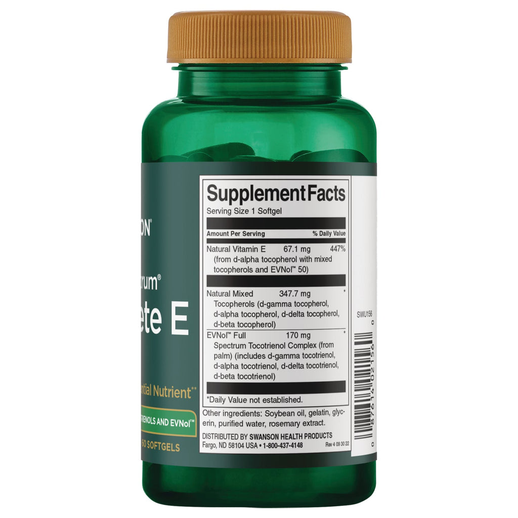 Full Spectrum Complete E Contain Tocopherols, Tocotrienols & ENVol
