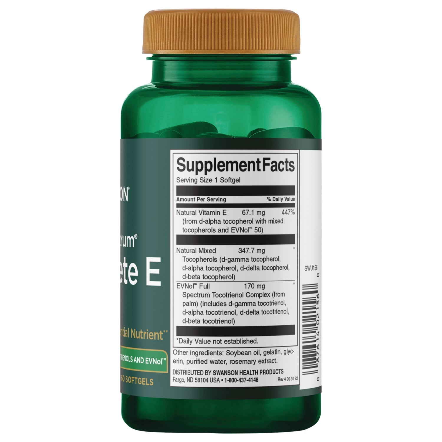 Full Spectrum Complete E Contain Tocopherols, Tocotrienols & ENVol