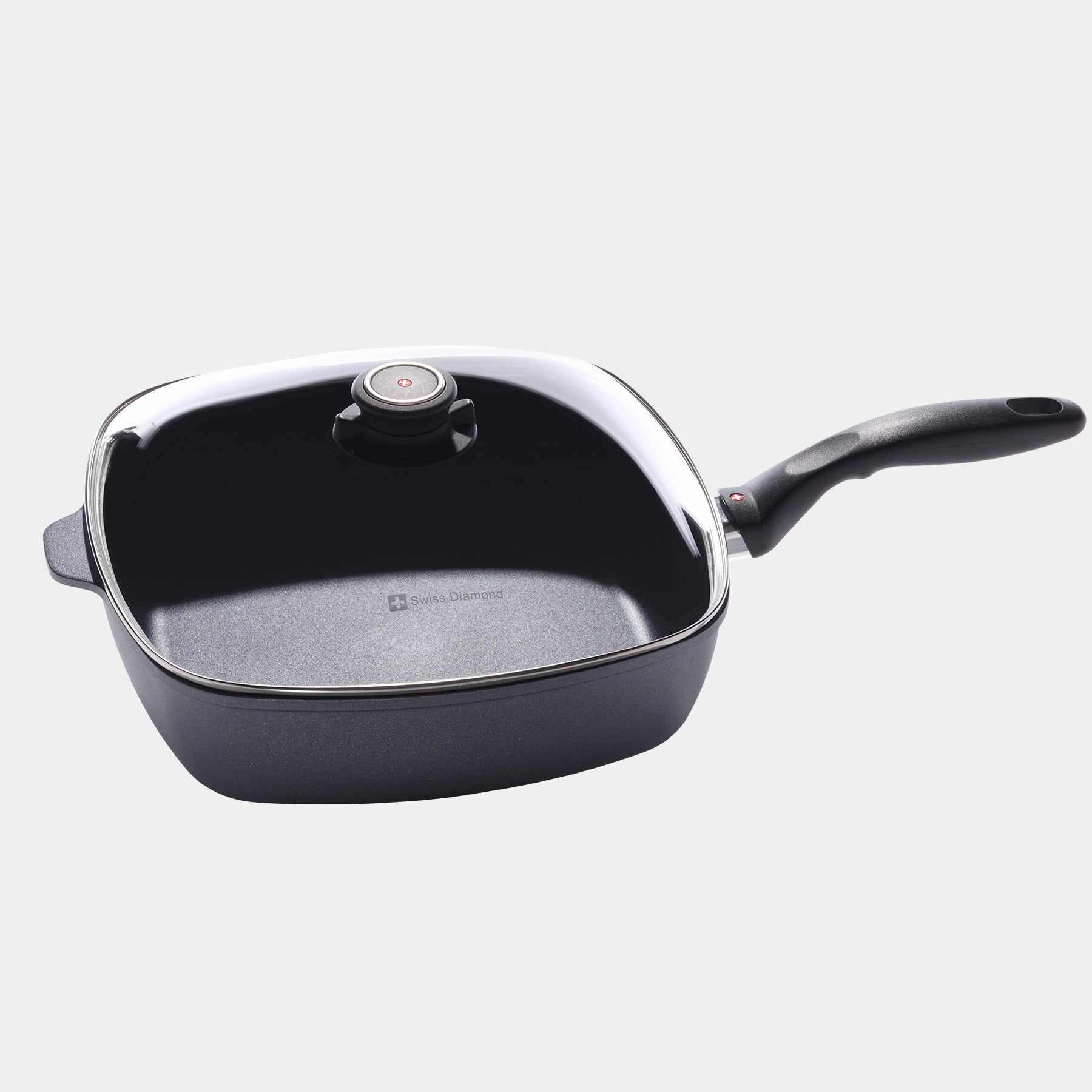 HD Nonstick Square Saute Pan with Glass Lid - Induction | Made in Switzerland