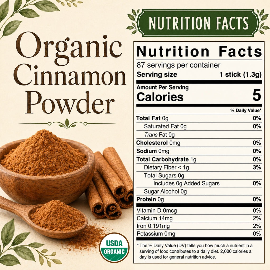 Organic Cassia Cinnamon Powder – For Chai, Oatmeal & Baking