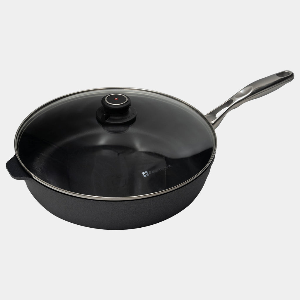 HD Nonstick Saute Pan with Glass Lid - Induction | Made in Switzerland