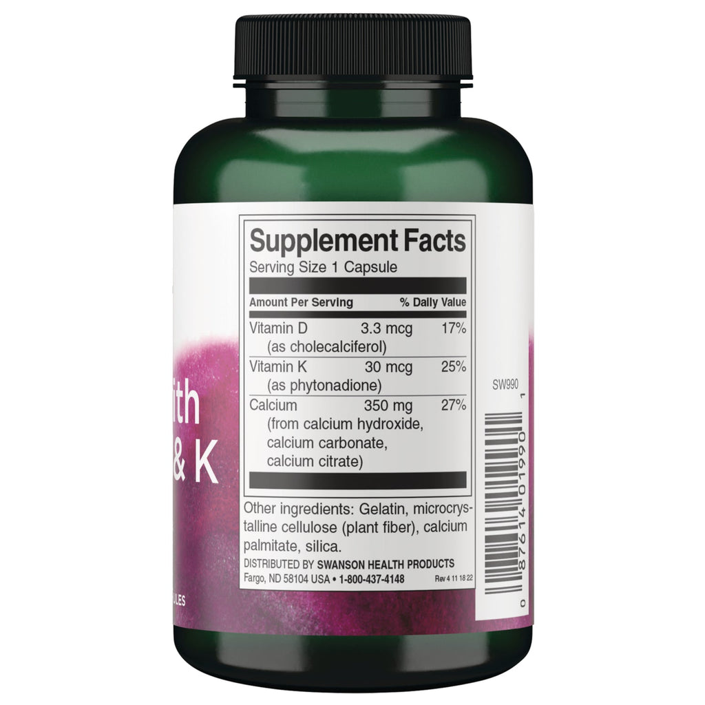 Calcium with Vitamins D & K - 3 in-1 Formula