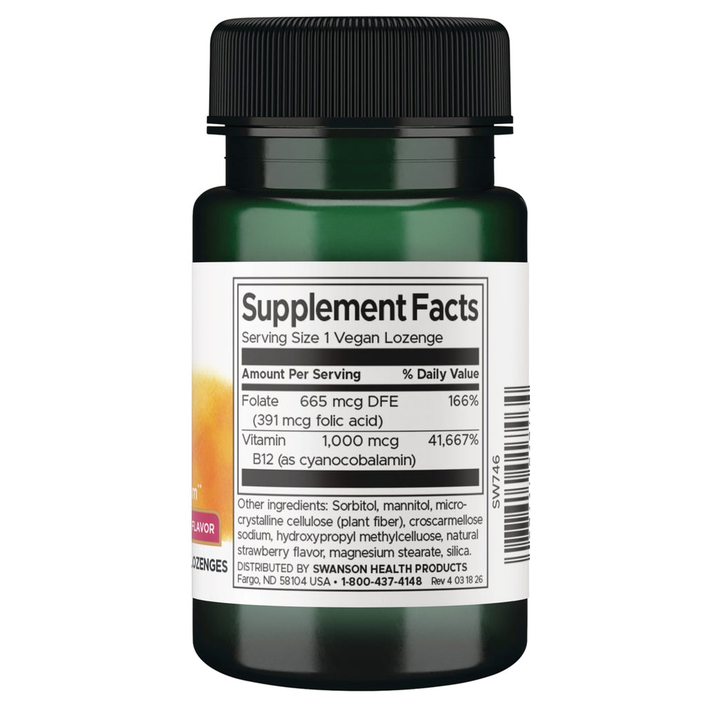 Vitamin B12 with Folate - Strawberry Flavor