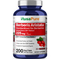 NusaPure Berberine HCI 20:1 Extract, 225 mg - 200 Veggie Caps - (Vegetarian, Non-GMO, Vegan)