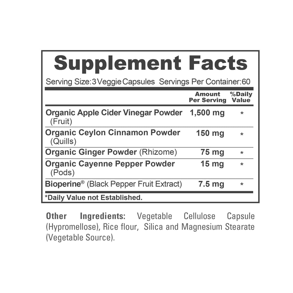 NusaPure Apple Cider Vinegar Complex 1500 mg 180 Veg Caps Suitable for Vegetarians and Vegans, Non-GMO