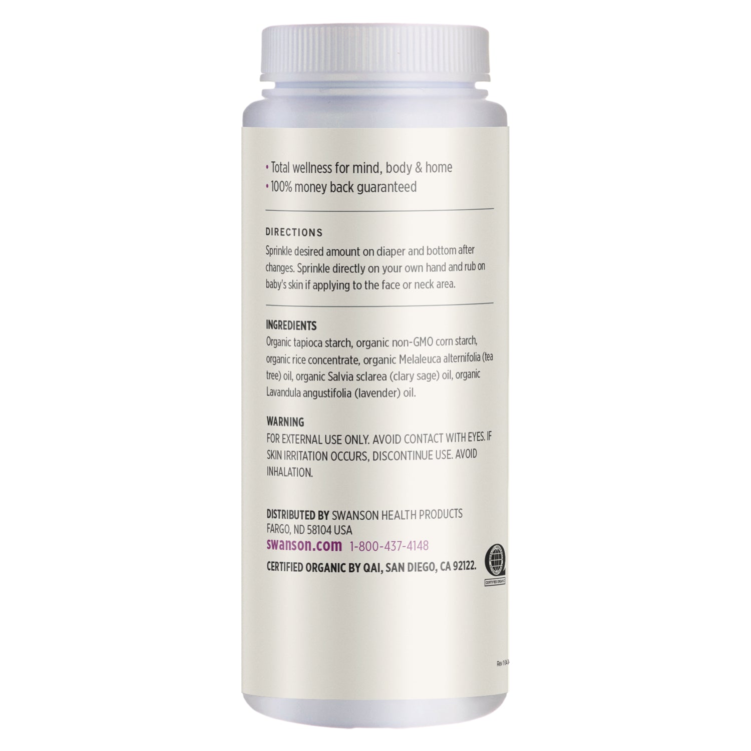 Certified Organic Baby Powder Talc Free - Lavender Scent