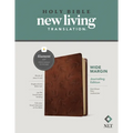 NLT Wide Margin Bible, Filament Enabled (Leatherlike, Dark Brown Palm, Red Letter)