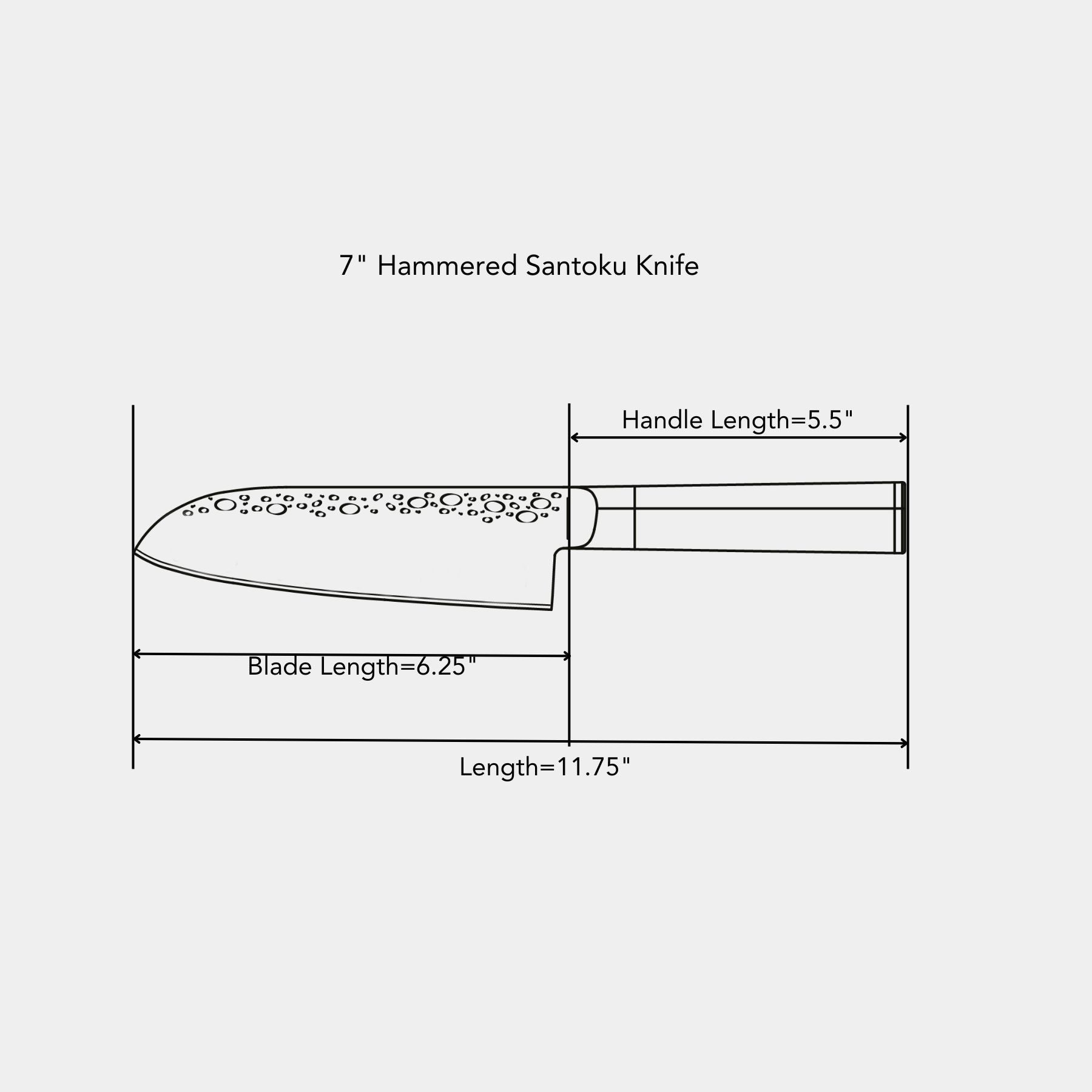 7" Hammered Santoku Knife