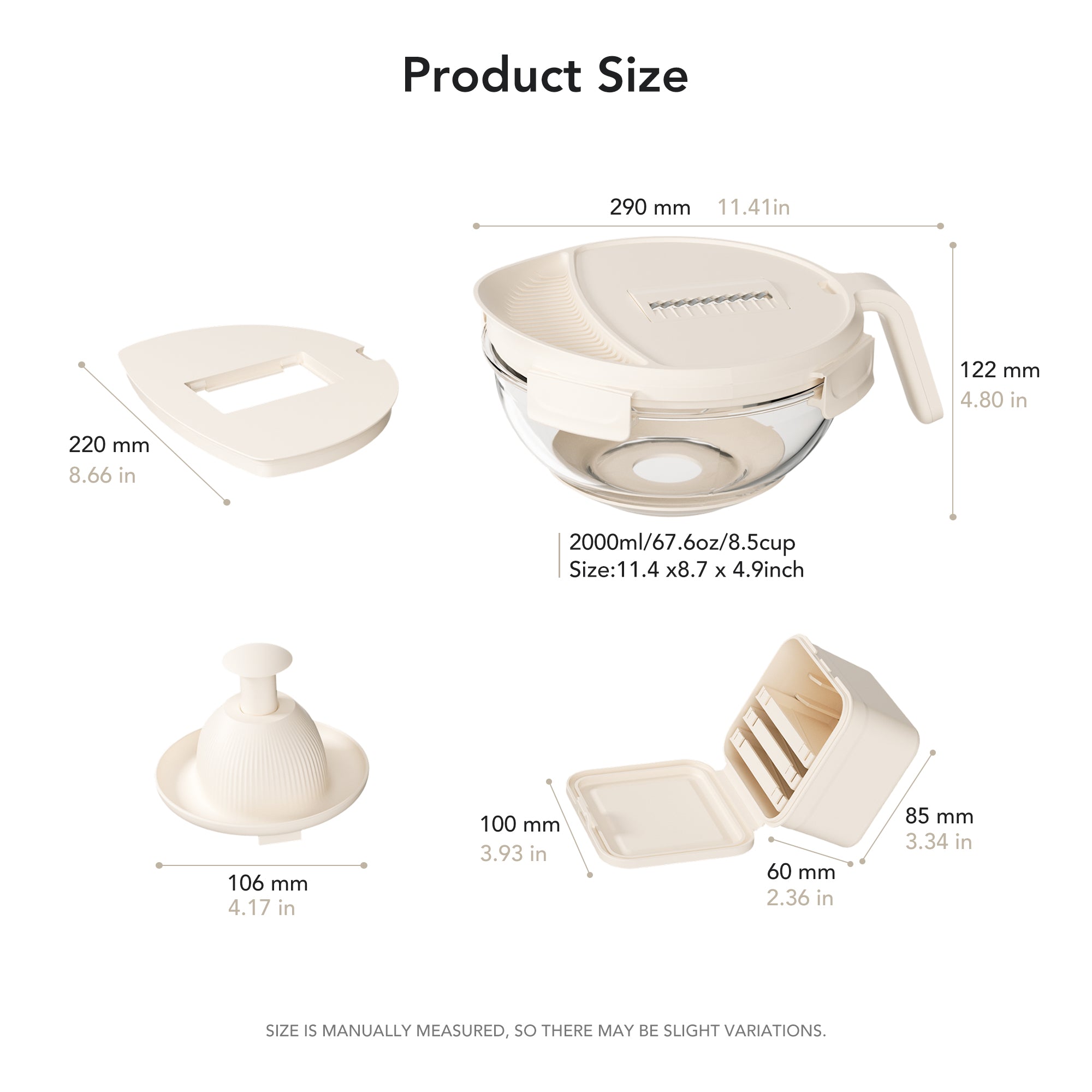 Multipurpose Glass Grater/Salad Bowl