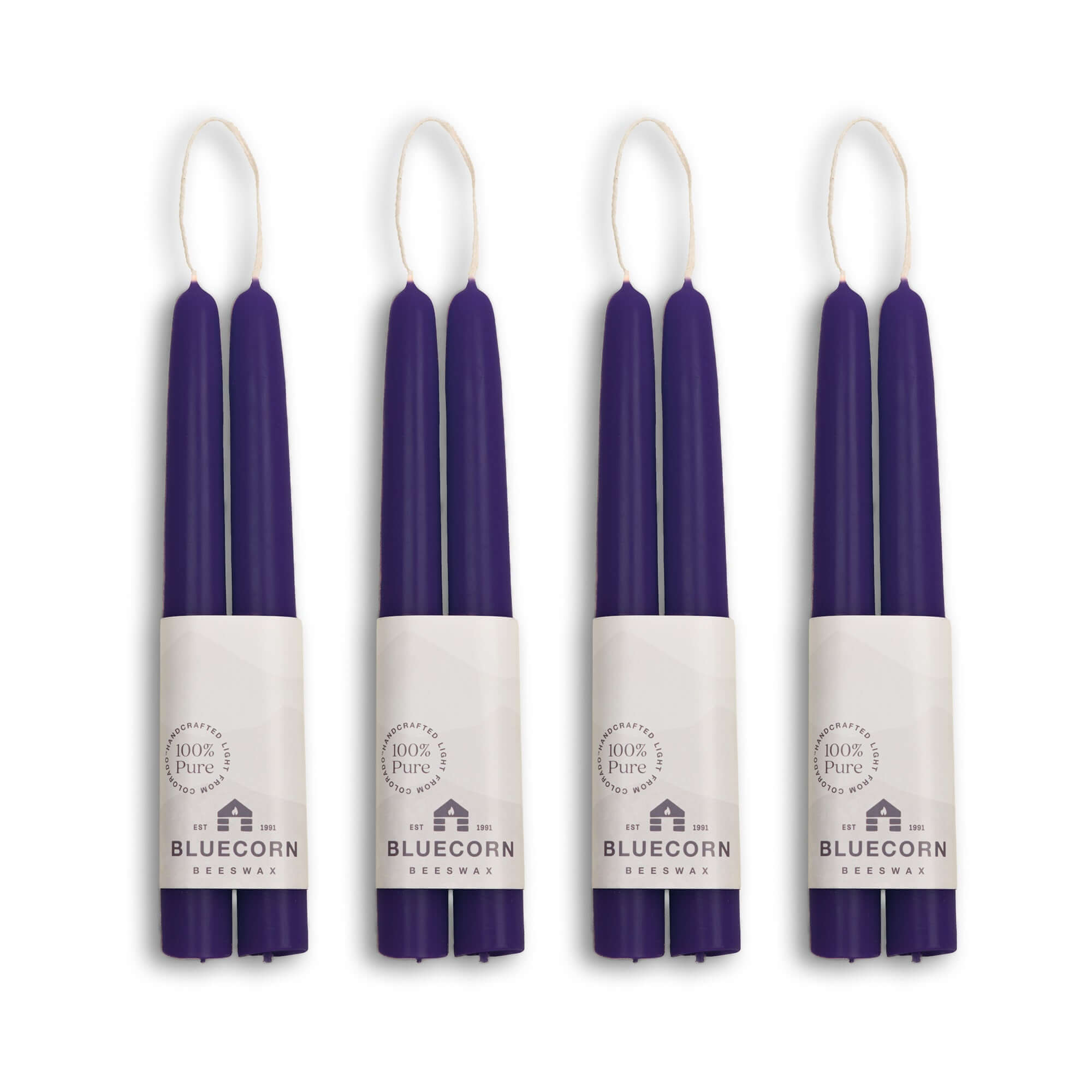 Hand-Dipped Beeswax Taper Candles - Bulk 4-Pair Bundle