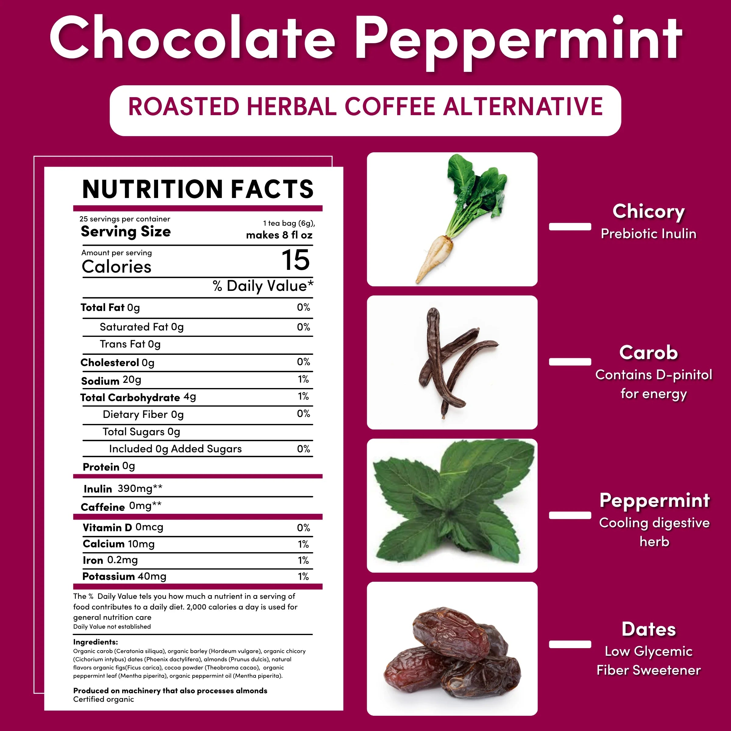 Chocolate Peppermint Chicory Herbal Coffee