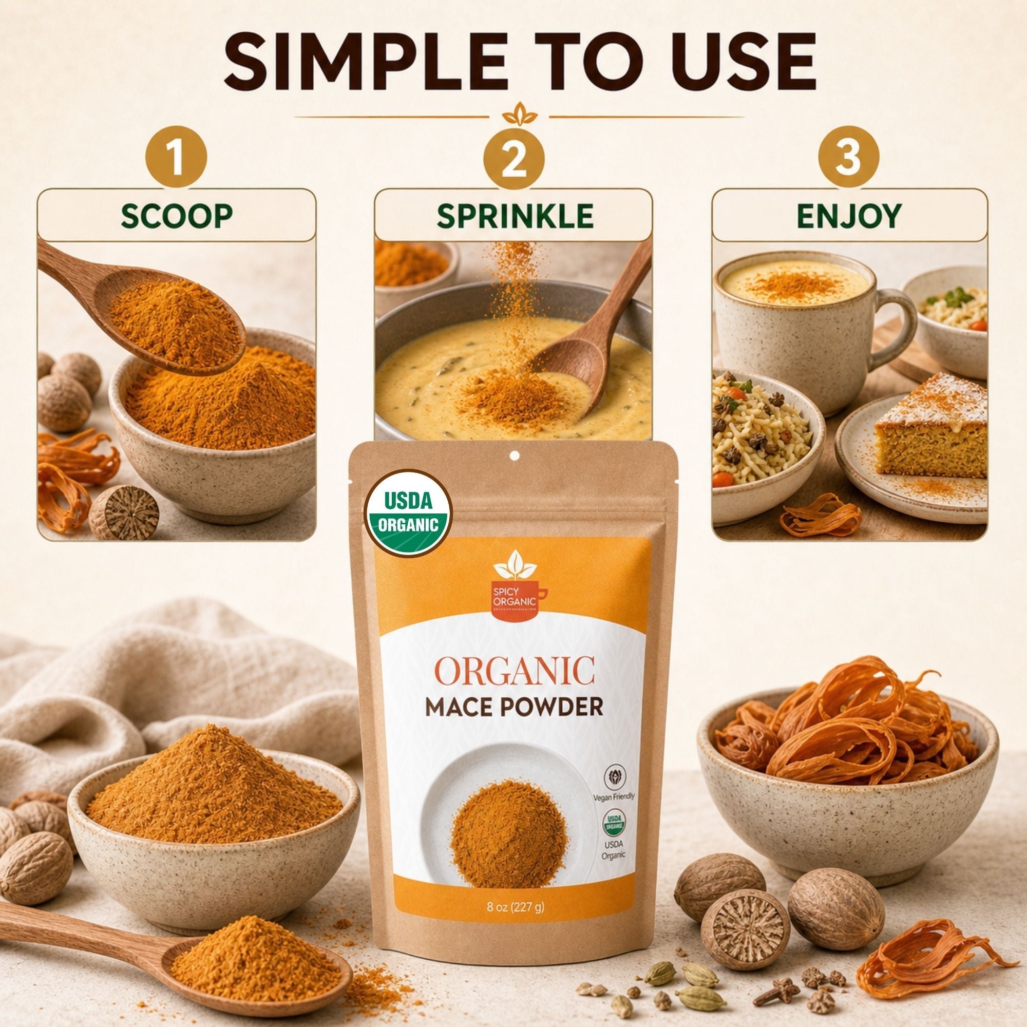 Organic Ground Mace – For Béchamel, Cakes & Biryani