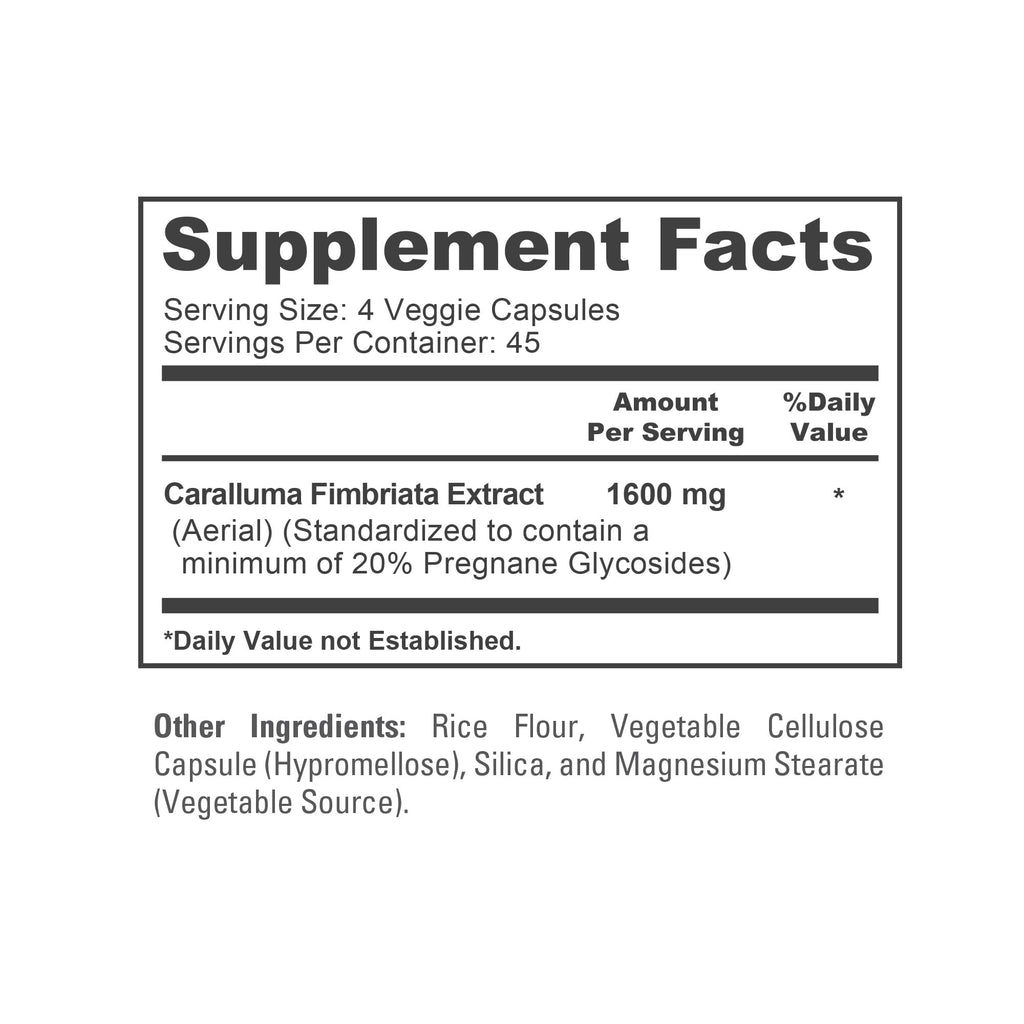 NusaPure Caralluma Fimbriata 1600mg - 180 Veggie Capsules (Non-GMO, Vegan)