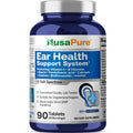 NusaPure Ear Health Support System – Vitamin C, B Vitamins, Niacin, Pantothenic Acid, Calcium, Choline, Bioflavonoids & Inositol – 90 Vegetarian Tablets – GMP Quality & Vegan – Lab Tested