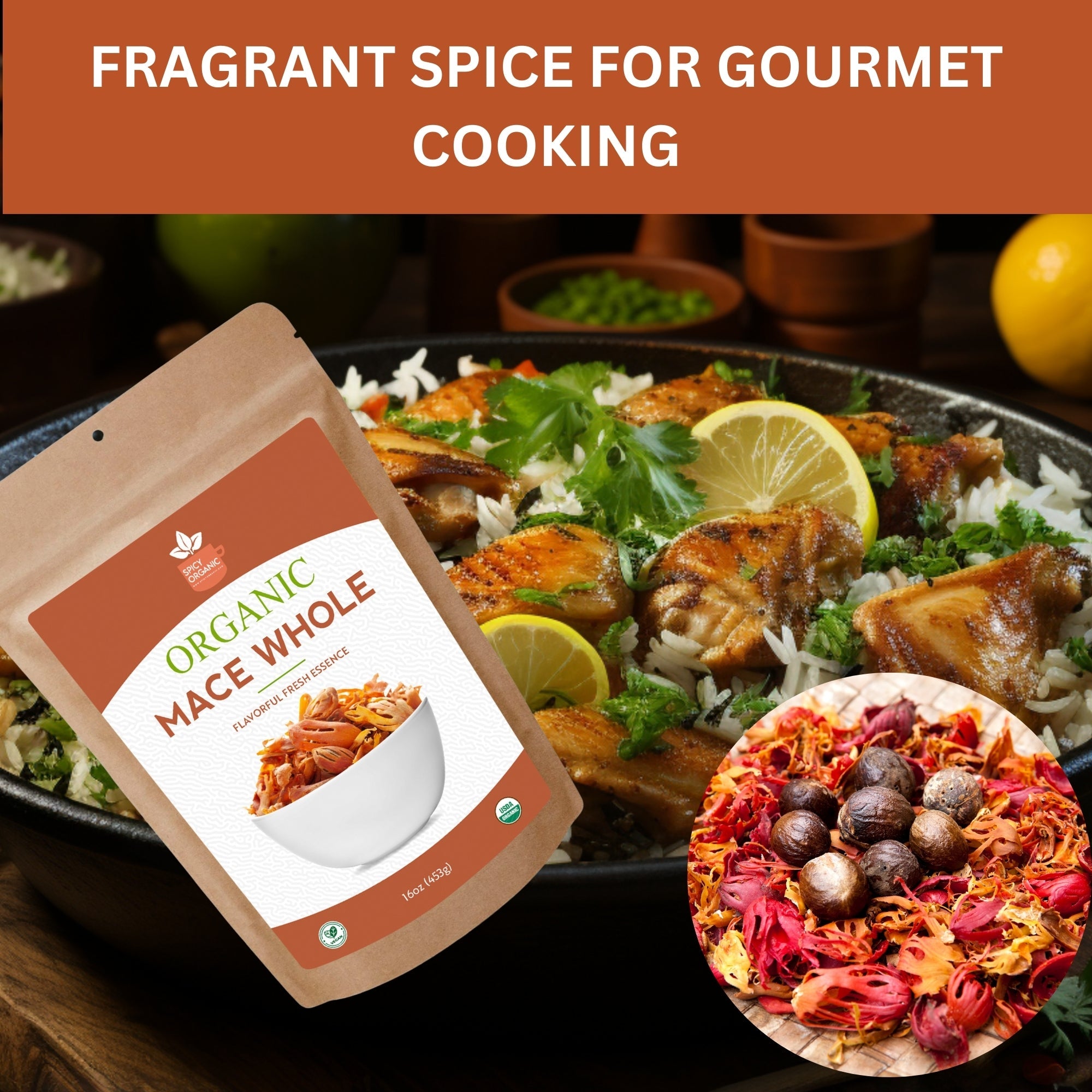 Organic Whole Mace — USDA Certified Organic | Béchamel, Biryani & Spice Blends