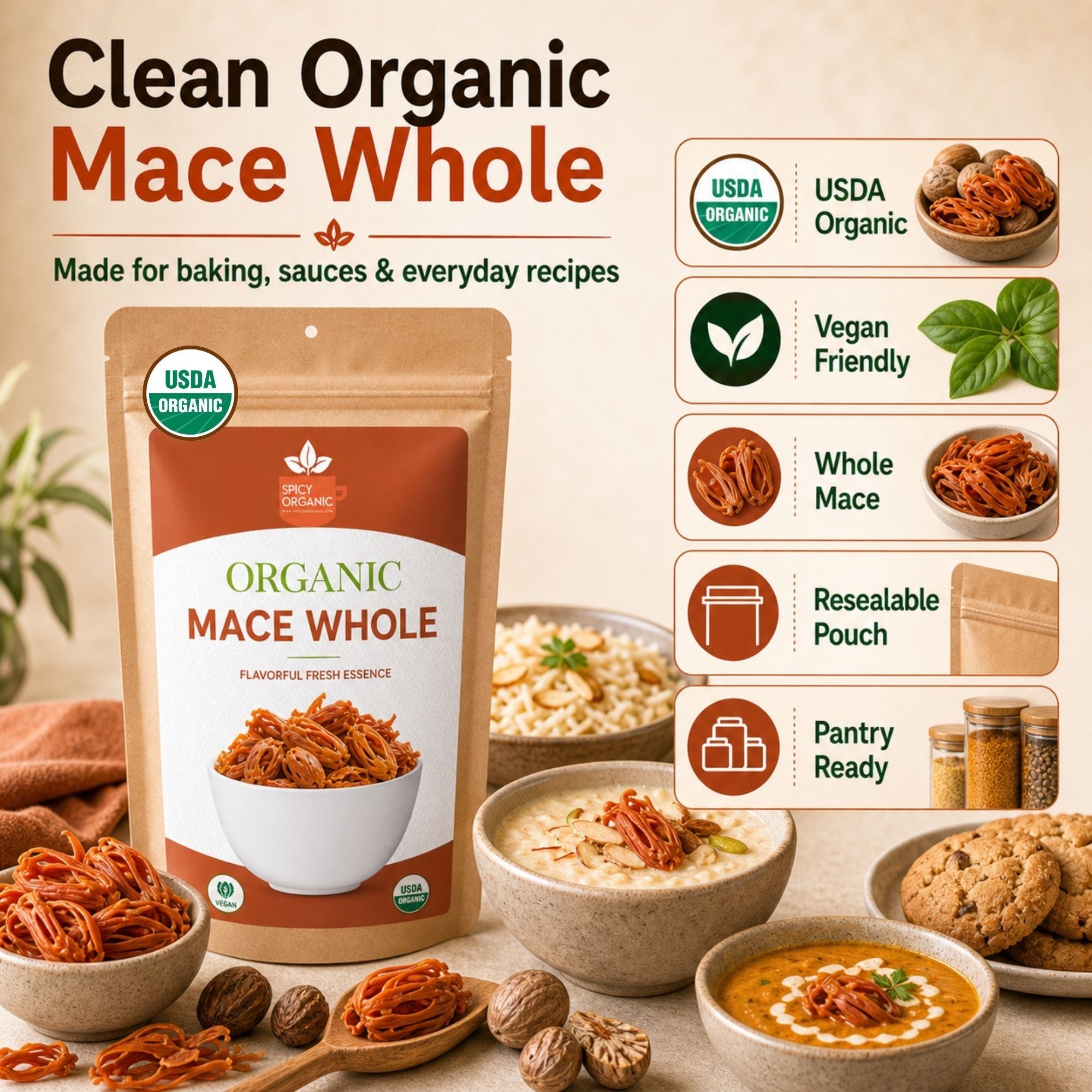 Organic Whole Mace Blades – For Béchamel & Biryani