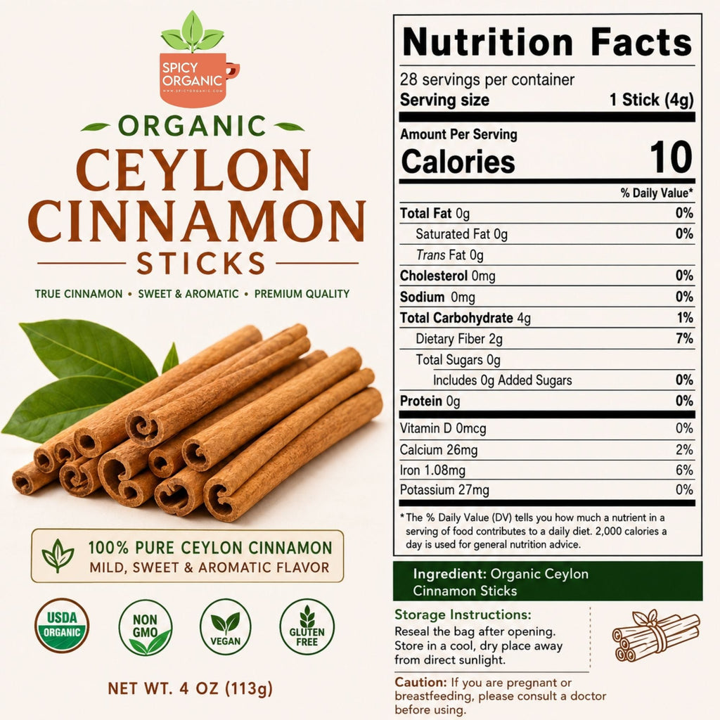 Organic Ceylon Cinnamon Sticks – True Cinnamon Quills