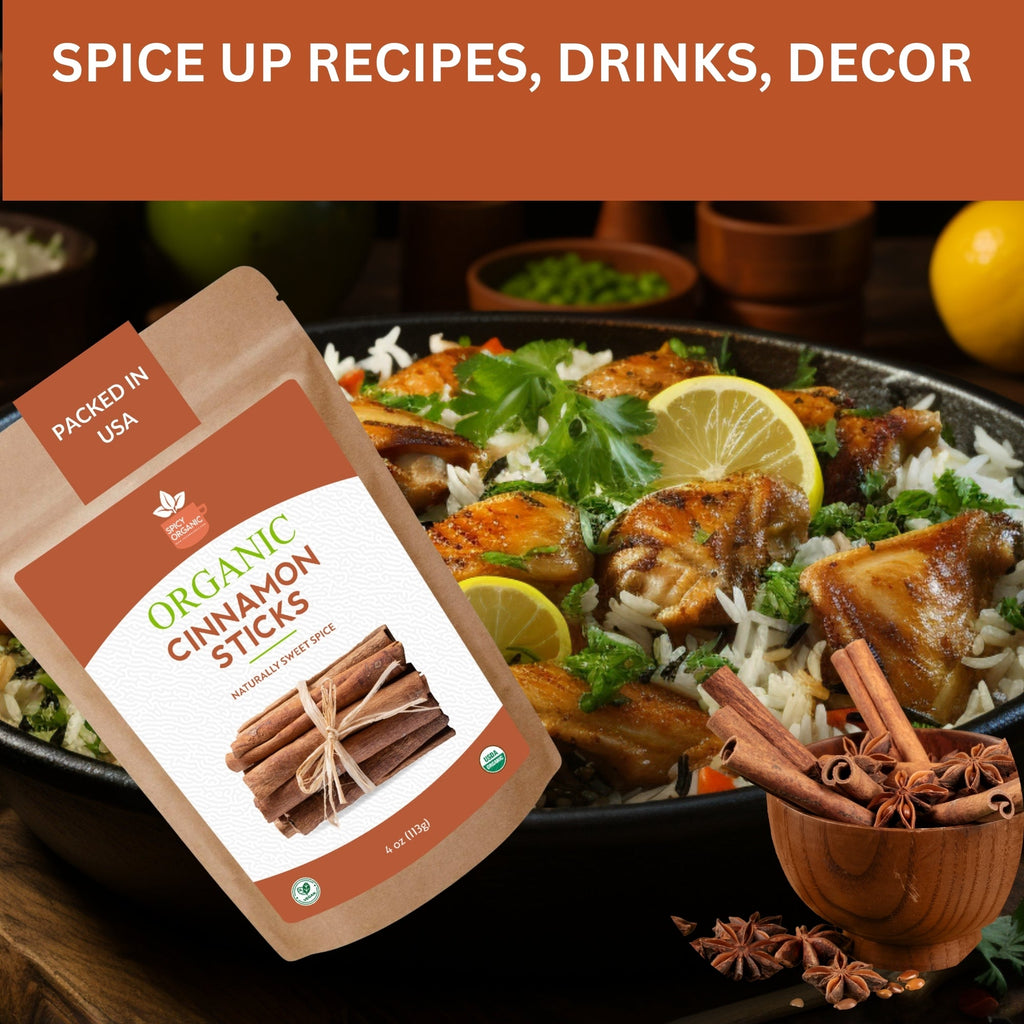 Organic Ceylon Cinnamon Sticks — USDA Certified | True Cinnamon Quills, Chai & Baking