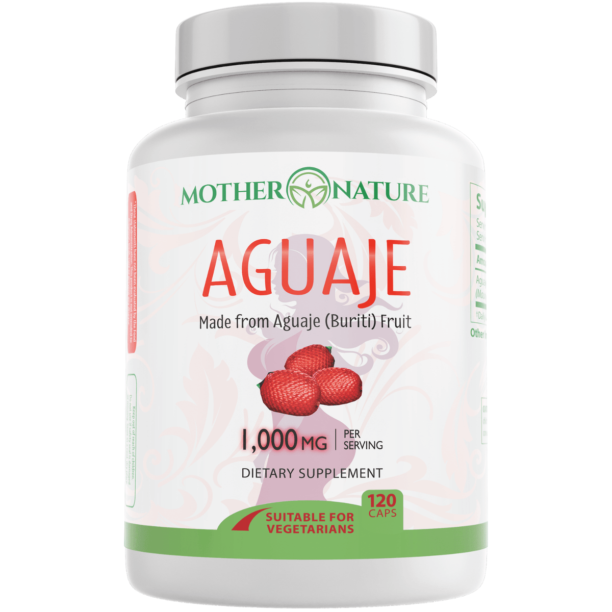 Aguaje Capsules | Peruvian Aguaje Fruit (Mauritia flexuosa) | 120 Count