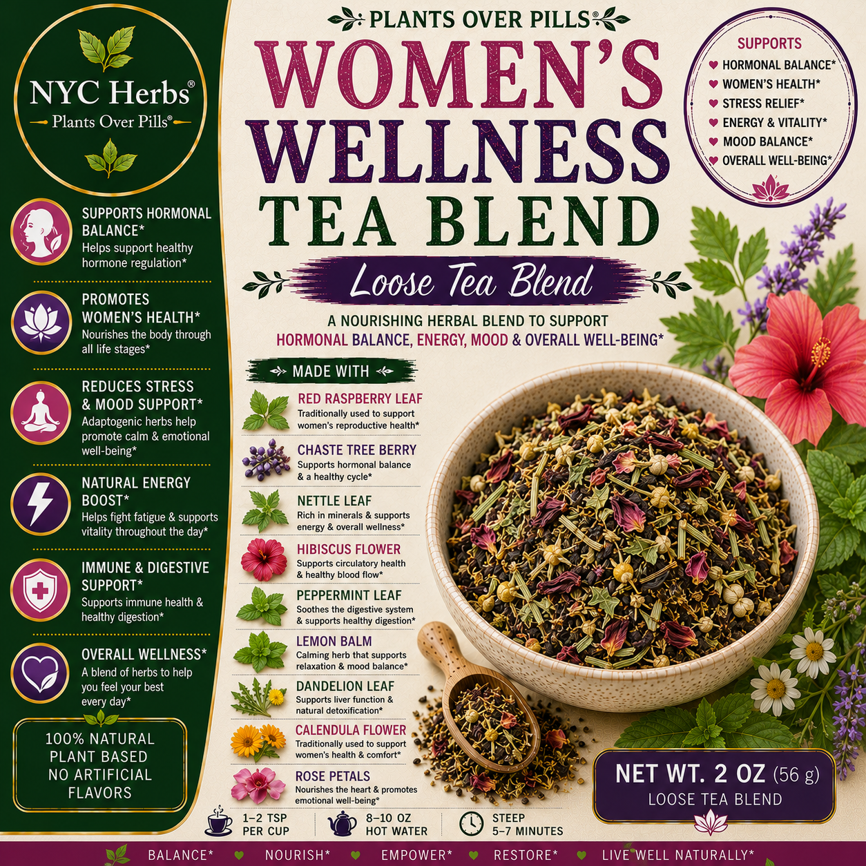 Women's Wellness Tea Blend | Feminine Sacred Nourishment & Hormone Balance