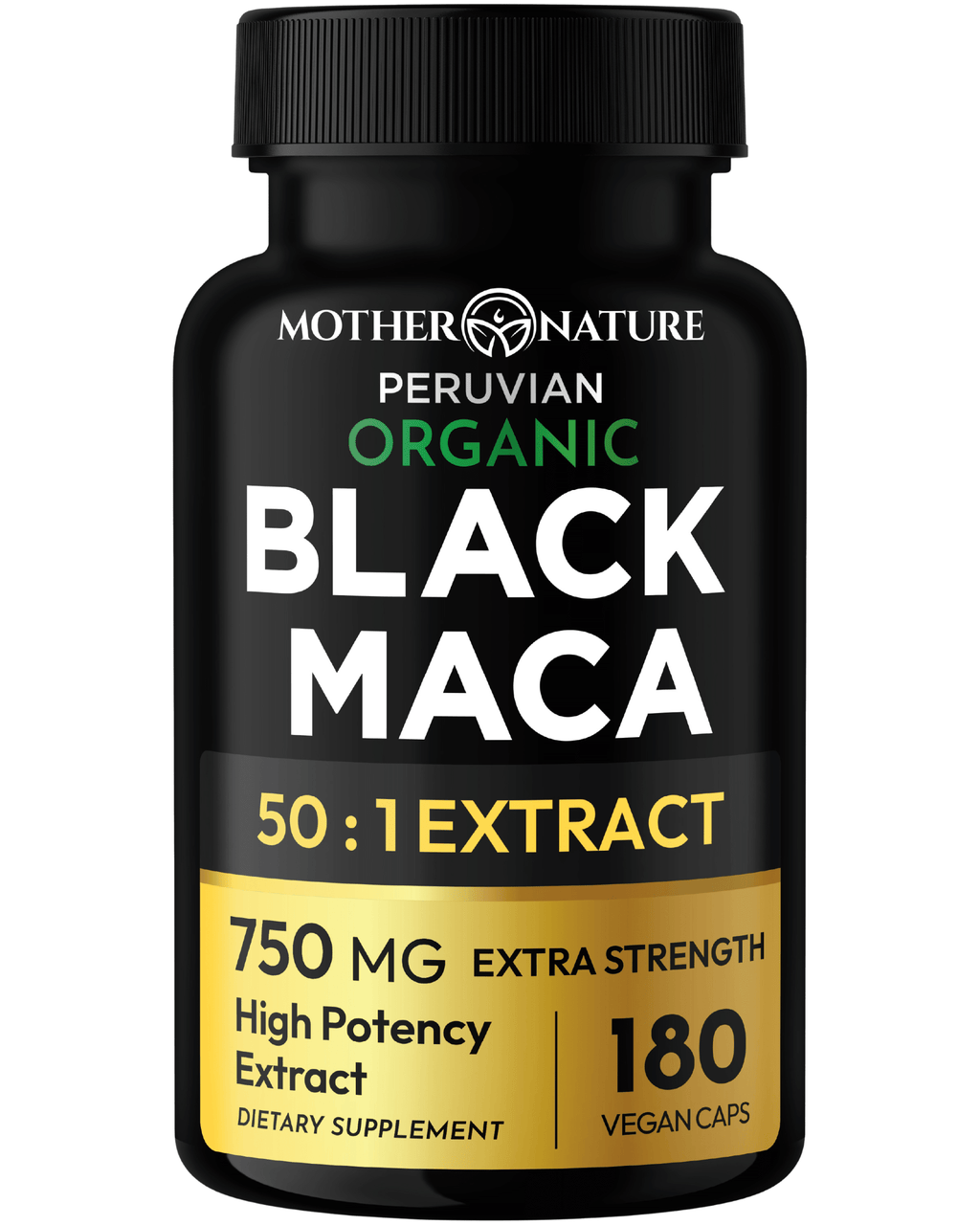 Organic Black Maca Root 750mg | 50:1 Extract