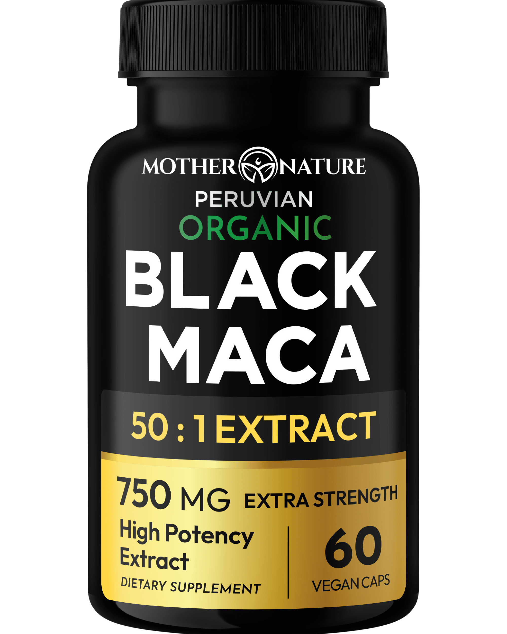 Organic Black Maca Root 750mg | 50:1 Extract
