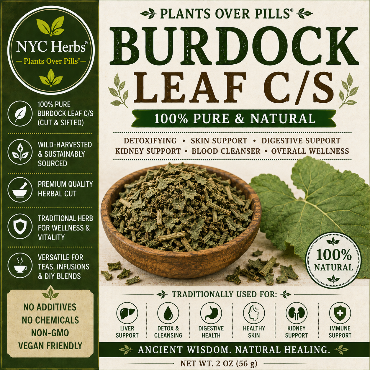 Burdock Leaf | Detox Support & Skin Wellness