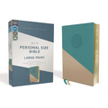 Niv, Personal Size Bible, Large Print, Leathersoft, Teal/Gold, Red Letter Edition, Comfort Print