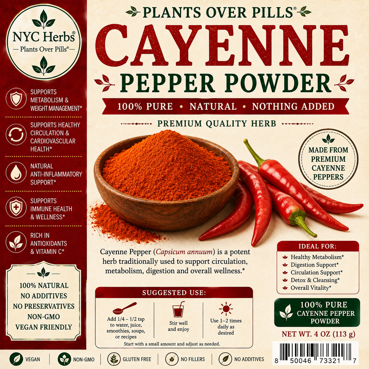 Cayenne Pepper | Metabolism Boost & Circulatory Support