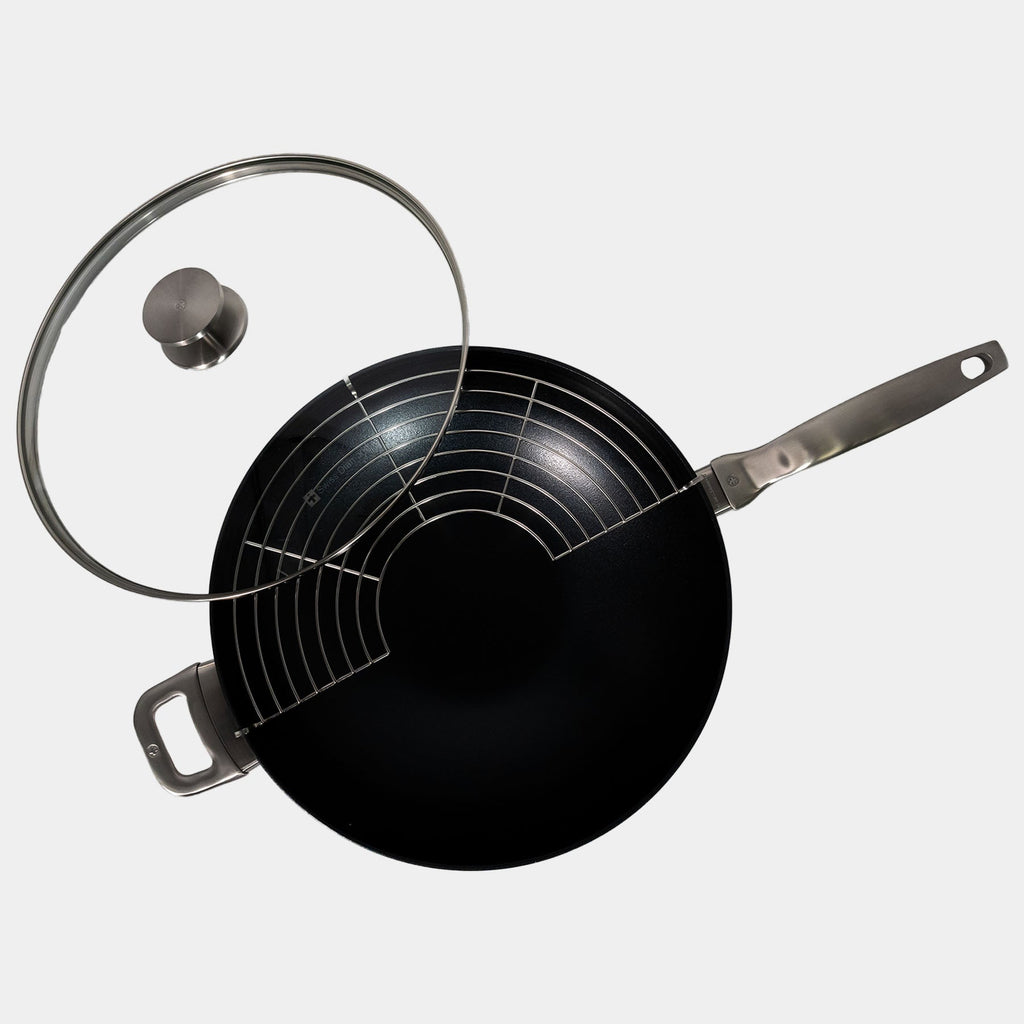 CHD Nonstick 12.5" Wok with Glass Lid | Made in Switzerland