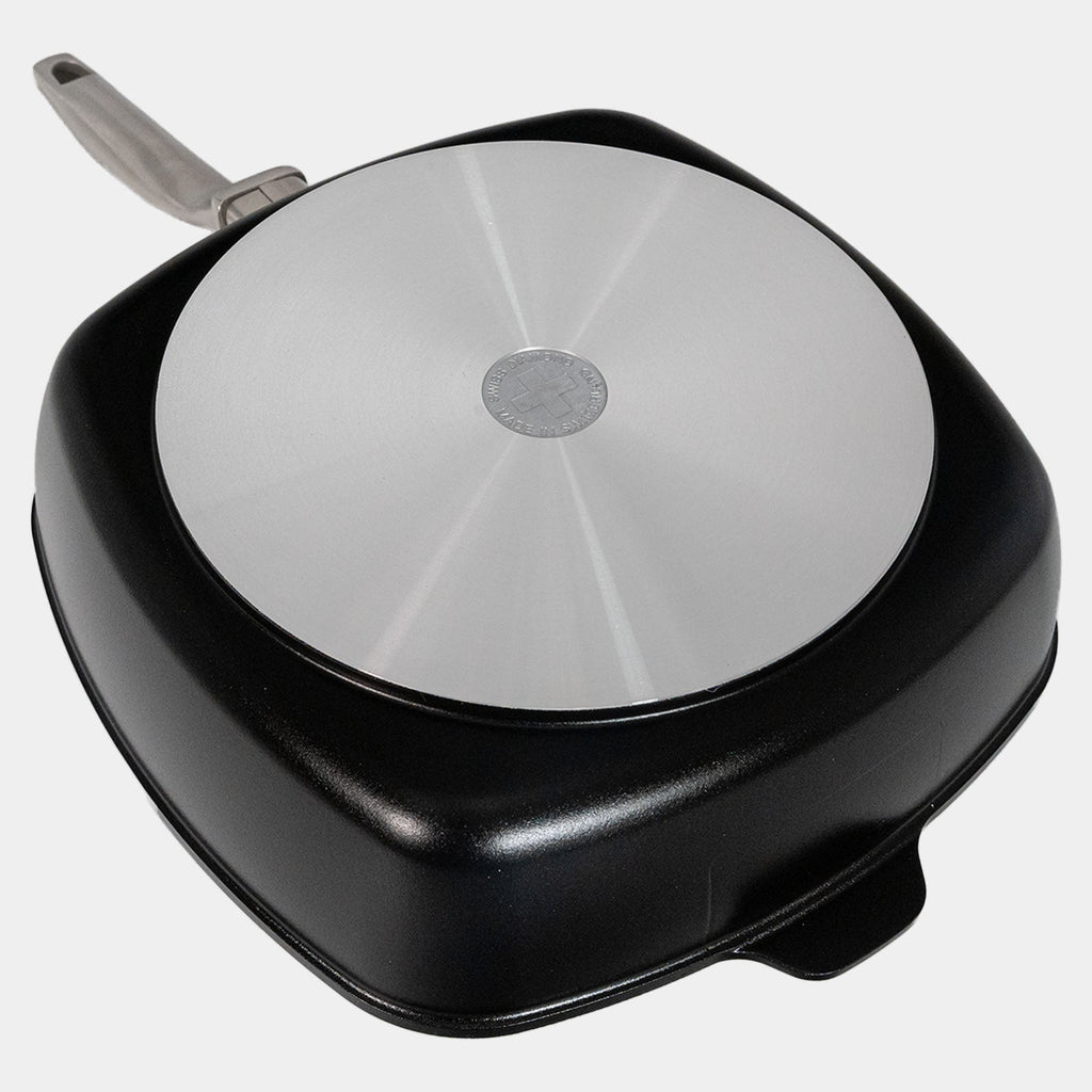 CHD Nonstick 11" x 11" Square Saute Pan with Glass Lid | Made in Switzerland