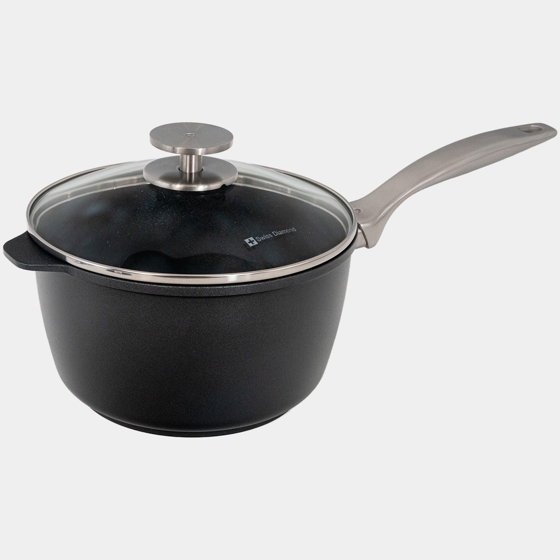 CXD DOU Ceramic Nonstick Saucepan with Glass Lid | Made in Switzerland