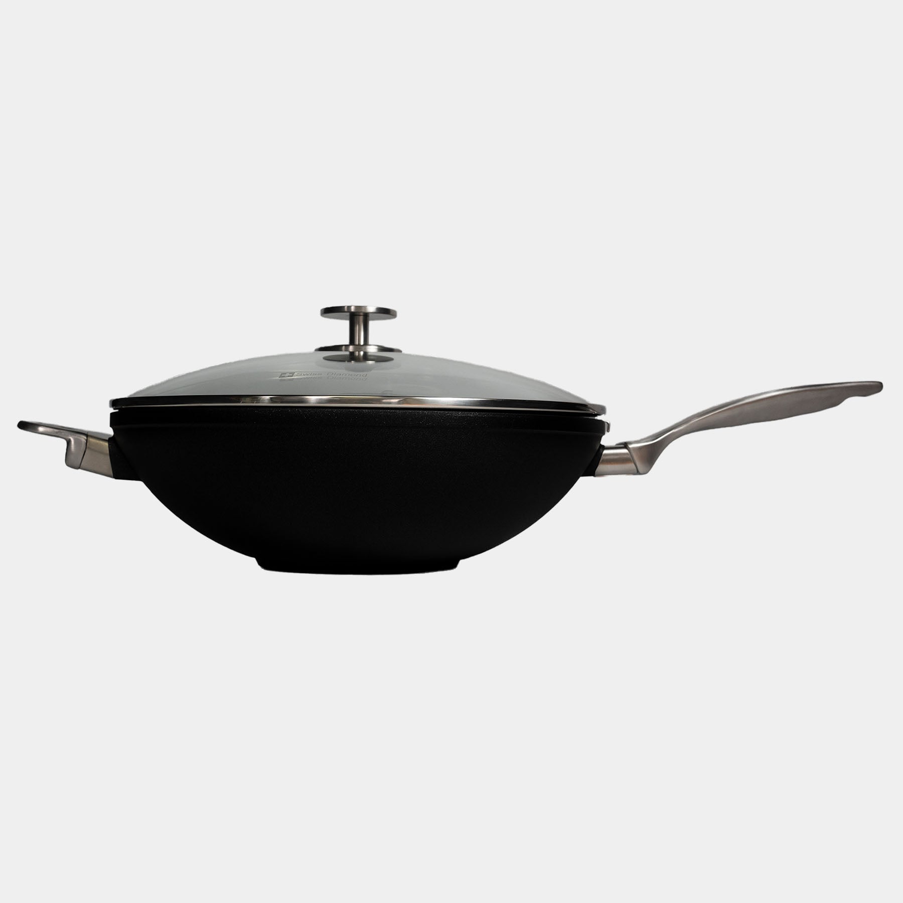 CXD DOU Ceramic Nonstick  Wok with Lid and Rack - 12.5" (32 cm), 5.3 QT (5 L) | Made in Switzerland