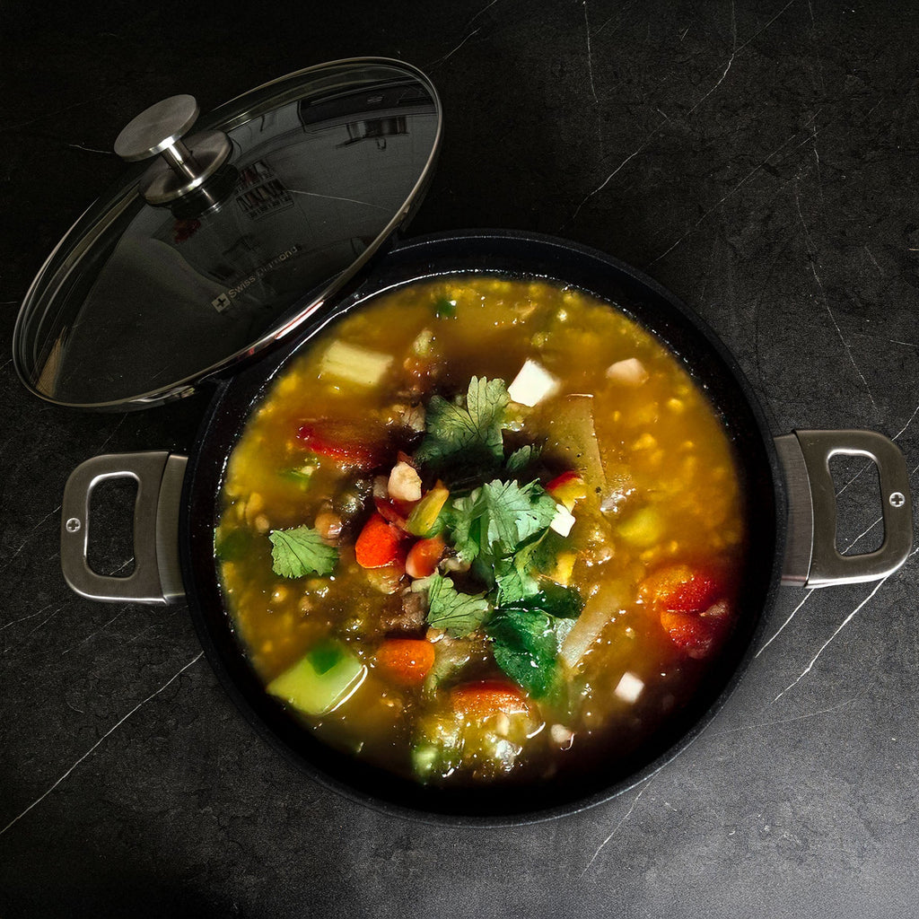 CXD DOU Ceramic Nonstick Stock Pot with Glass Lid | Made in Switzerland