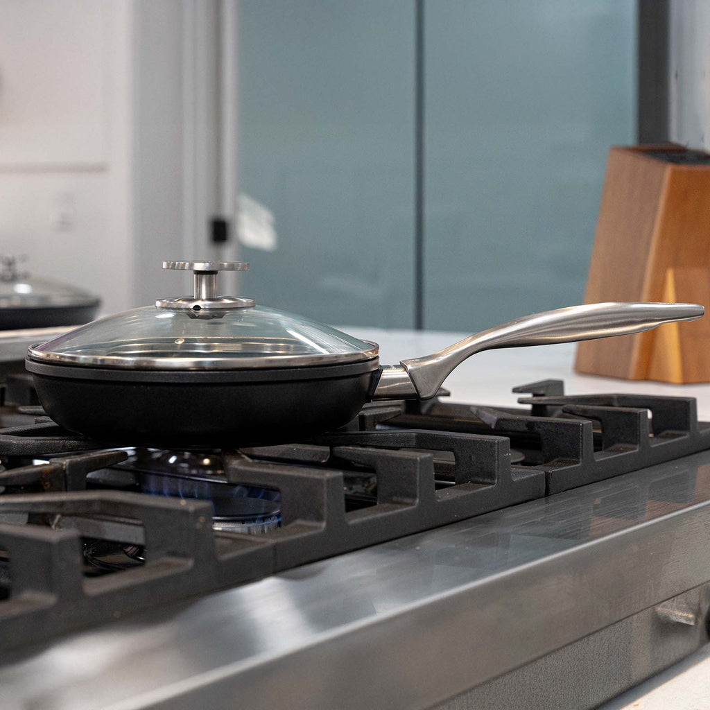 CXD DOU Ceramic Nonstick Fry Pan with Glass Lid | Made in Switzerland