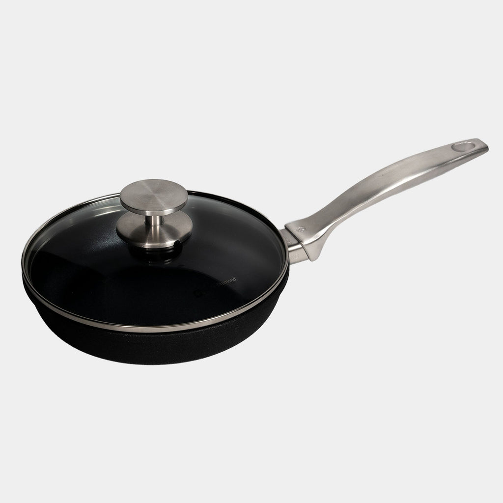 CXD DOU Ceramic Nonstick Fry Pan with Glass Lid | Made in Switzerland