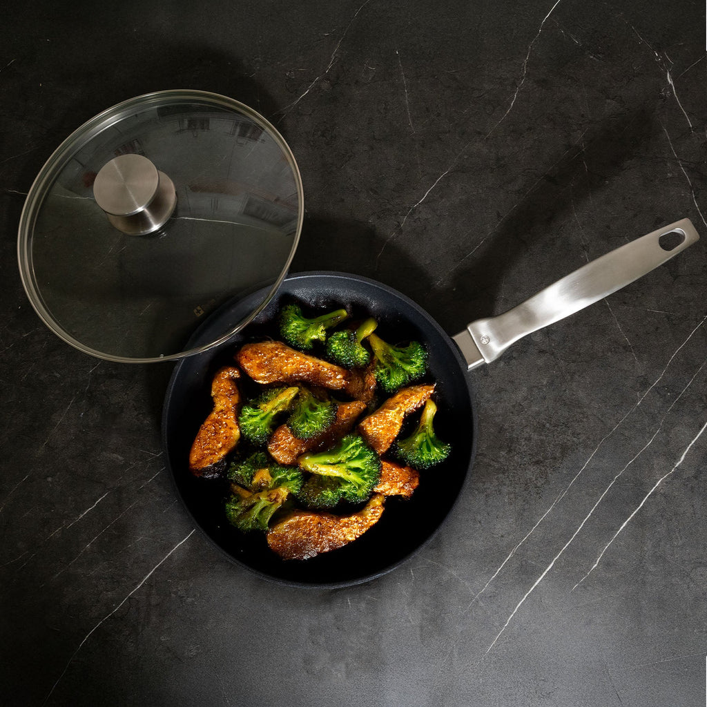 CXD DOU Ceramic Nonstick Fry Pan with Glass Lid | Made in Switzerland