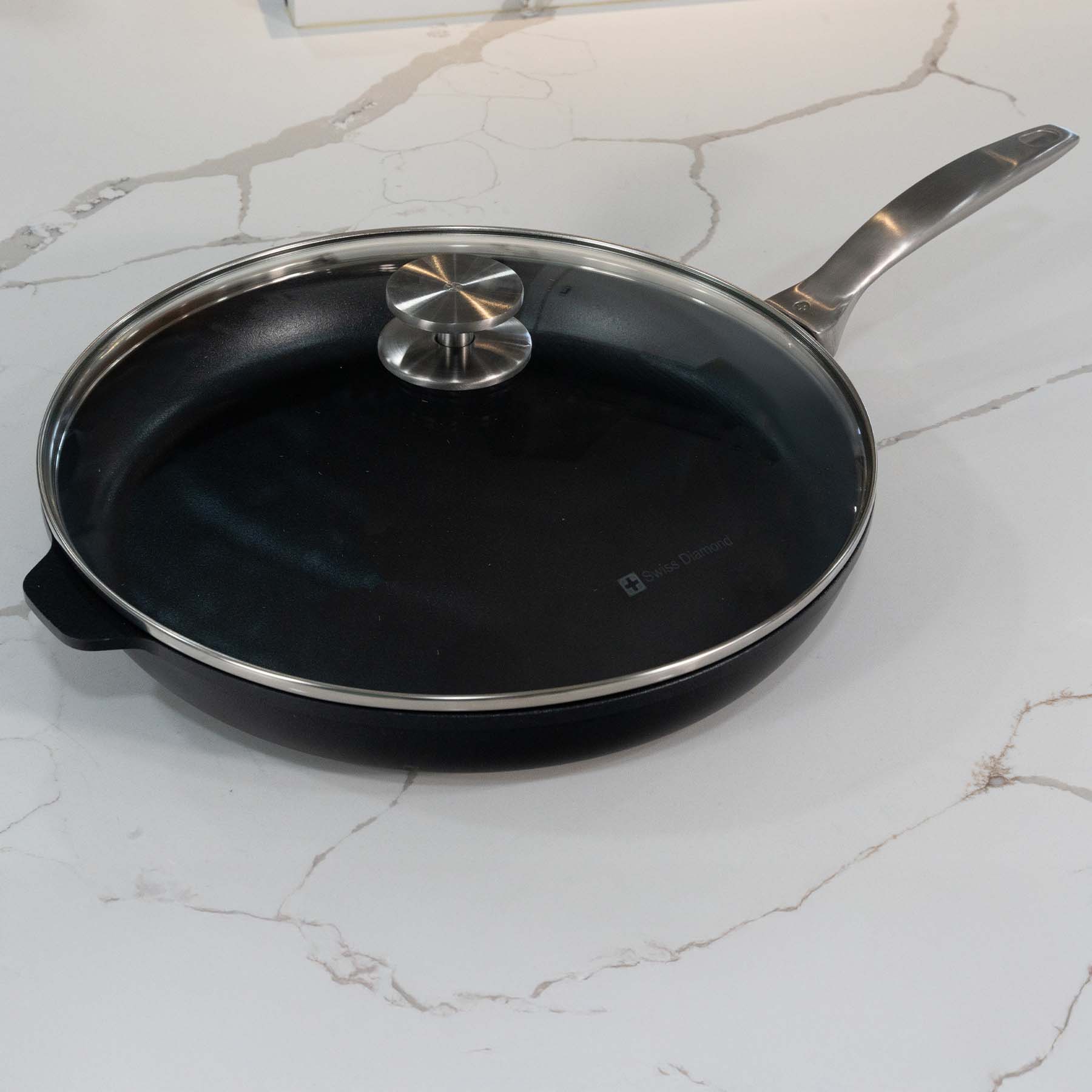 CXD DOU Ceramic Nonstick Fry Pan with Glass Lid | Made in Switzerland