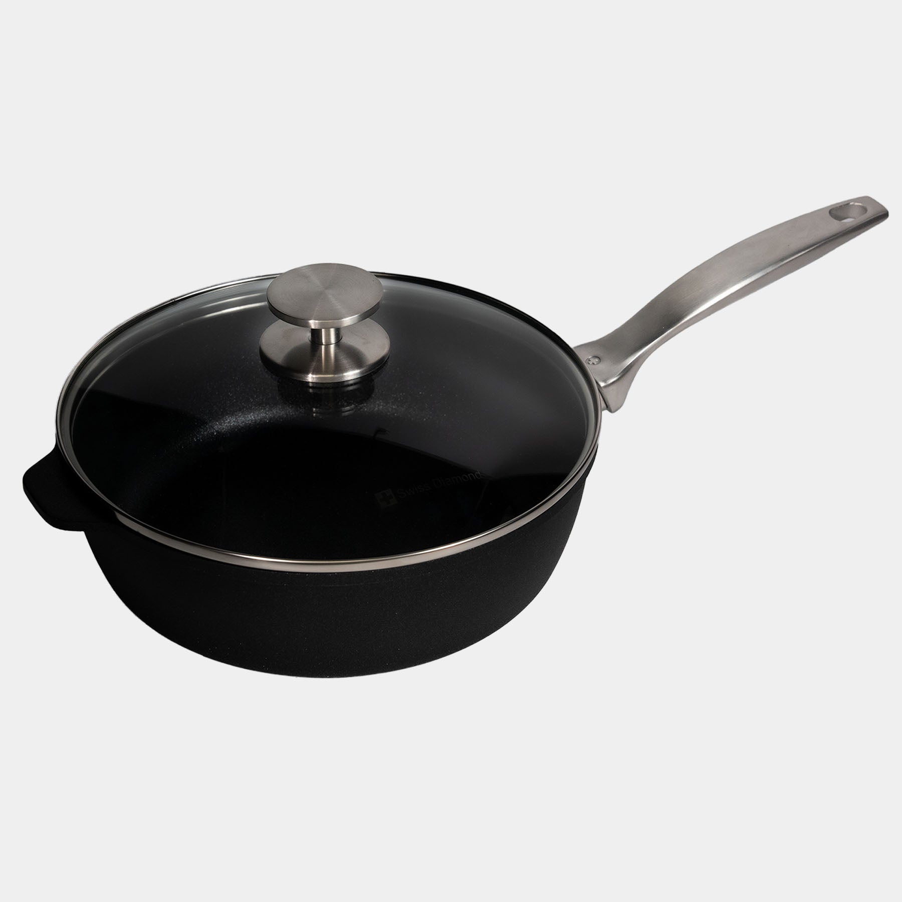 CXD DOU Ceramic Nonstick Saute Pan with Glass Lid | Made in Switzerland