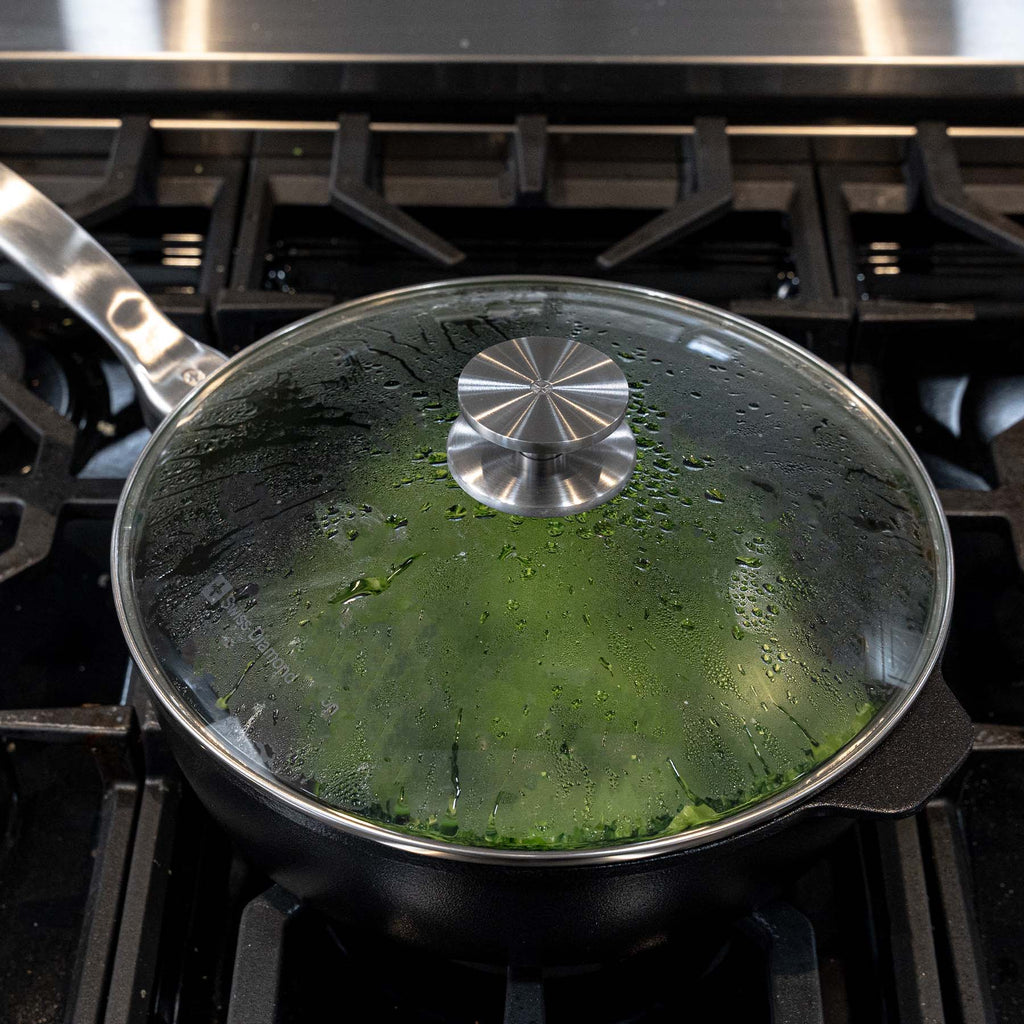 CXD DOU Ceramic Nonstick Saute Pan with Glass Lid | Made in Switzerland