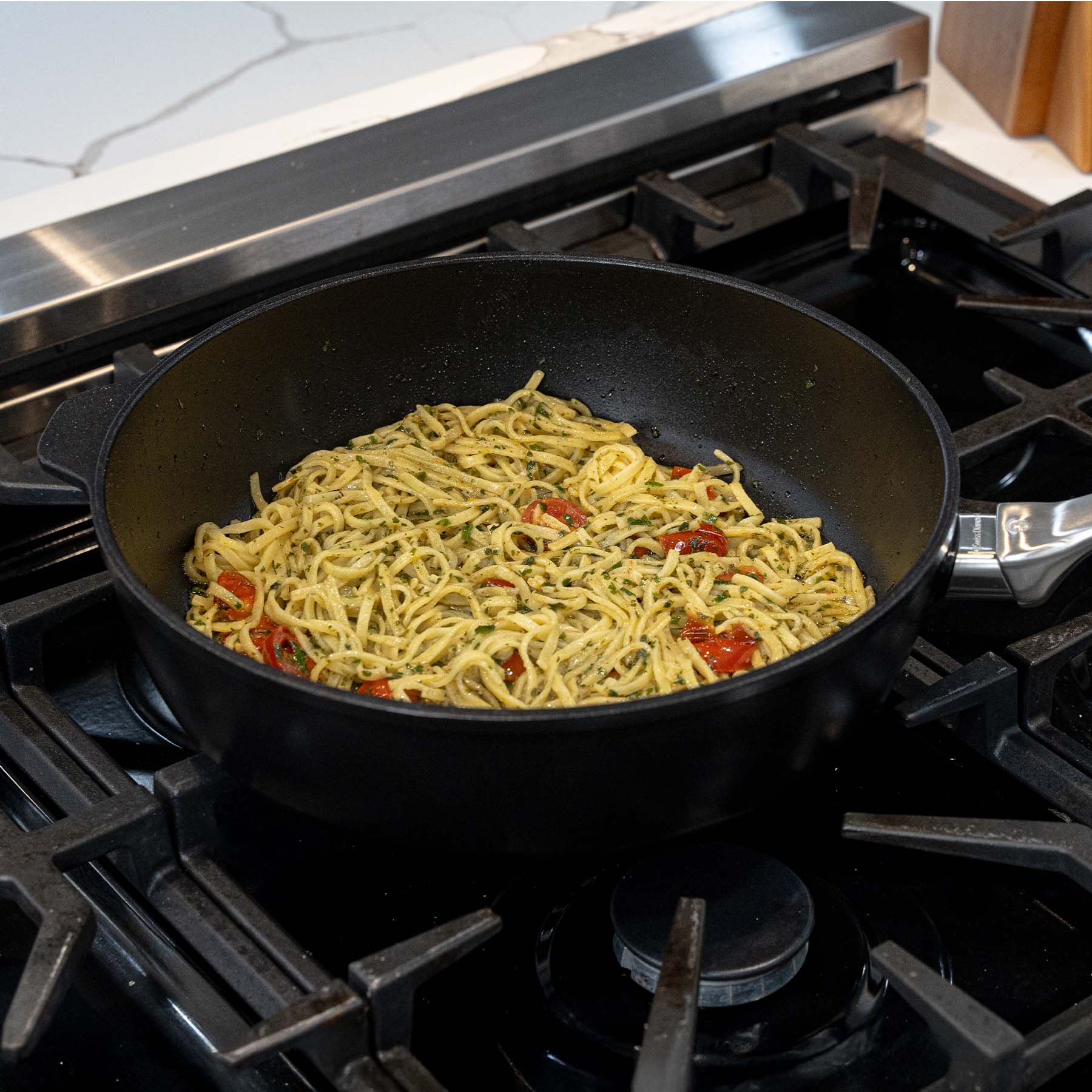 CXD DOU Ceramic Nonstick Saute Pan with Glass Lid | Made in Switzerland