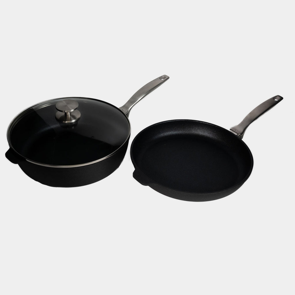 CXD DOU Ceramic Nonstick 3 Piece Set - 11" Fry and Saute Pan | Made in Switzerland