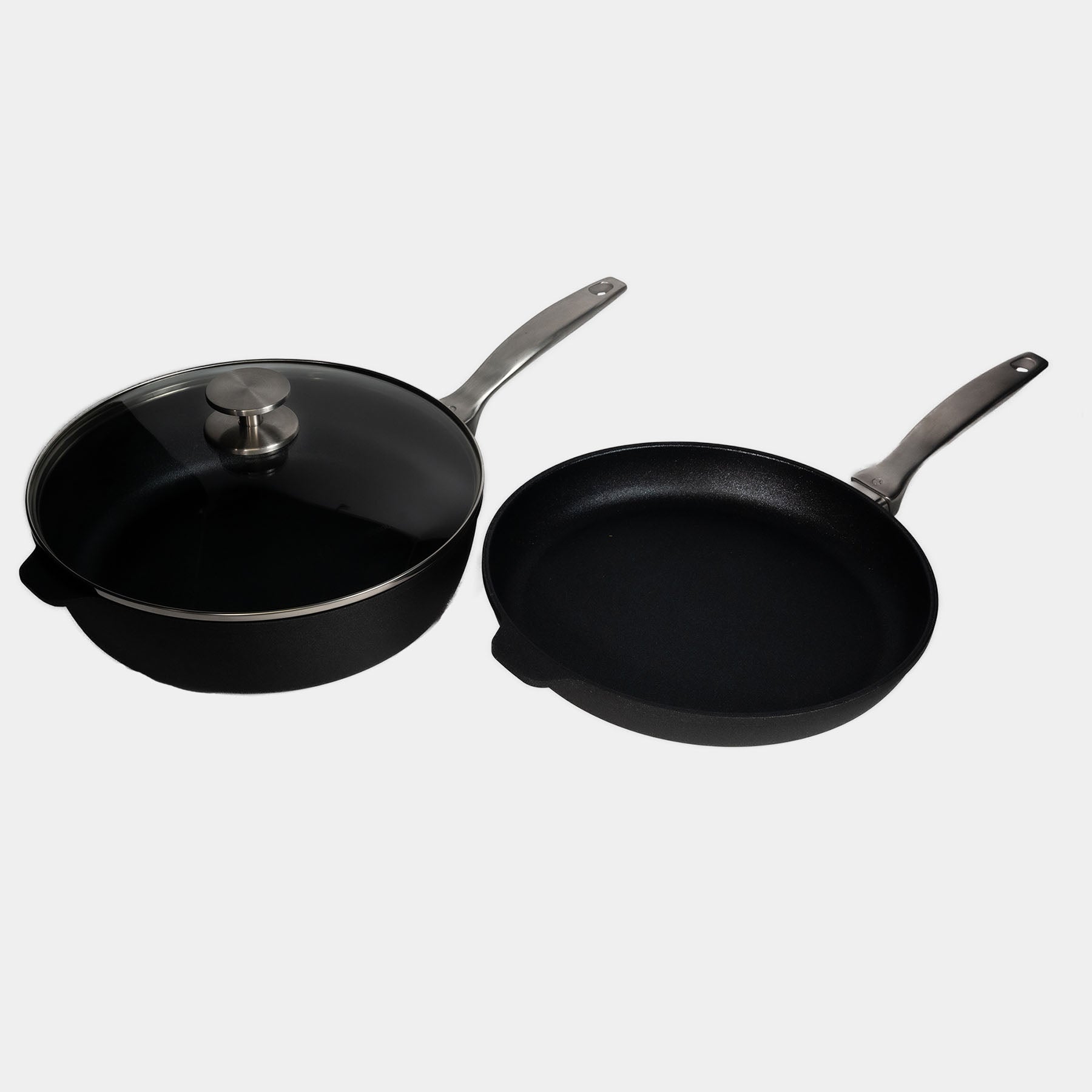 CXD DOU Ceramic Nonstick 3 Piece Set - 11" Fry and Saute Pan | Made in Switzerland