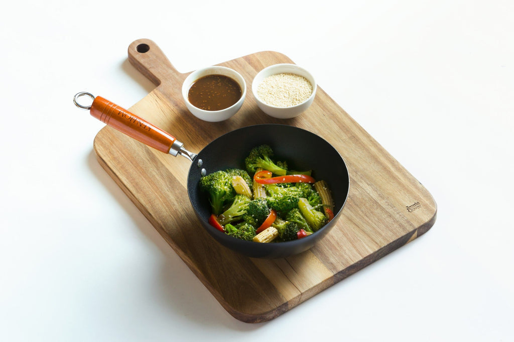 Ken Hom Classic Non-Stick Carbon Steel Mini Wok, 8 in